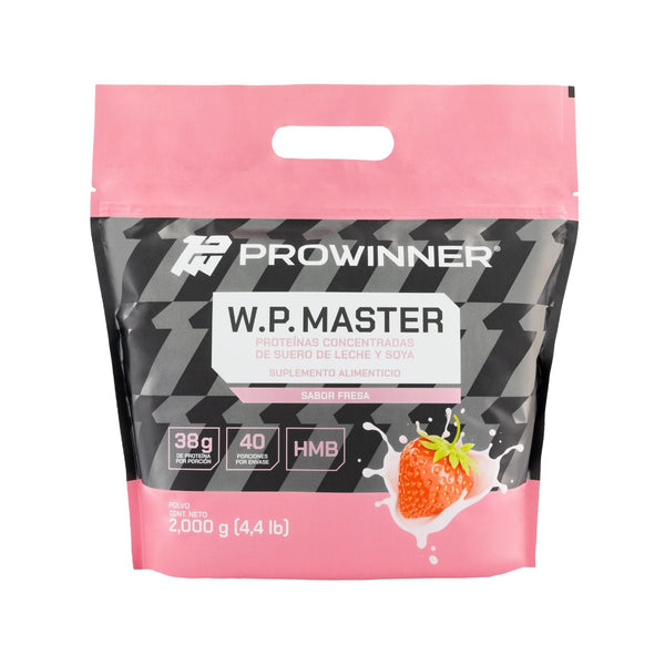 Proteína WP Master, Proteína de Suero de Leche y Soya Fresa 2 kg 40 porciones