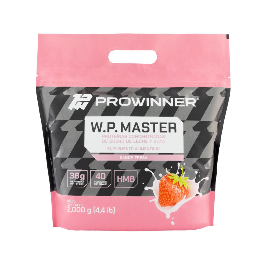 Proteína WP Master, Proteína de Suero de Leche y Soya Fresa 2 kg 40 porciones