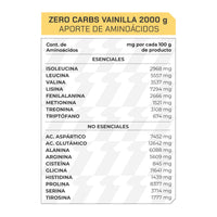 Proteína Zero Carbs, Proteína Sin Carbohidratos Vainilla 2 kg 100 porciones
