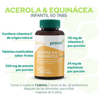 Acerola & Equinácea KIDS 60 tabletas - Pronat
