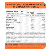 Postworkout Amino BCAA Recovery Sabor Mandarina 400 g 26 porciones