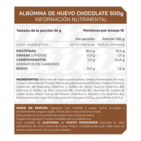 Proteína Albumina de Huevo Sabor Chocolate 500g 16 porciones