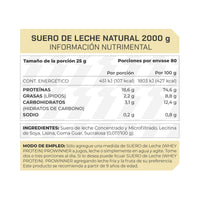 Proteína de Suero de Leche Concentrado Sabor Natural 2 kg 80 porciones