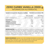Proteína Zero Carbs, Proteína Sin Carbohidratos Vainilla 2 kg 100 porciones