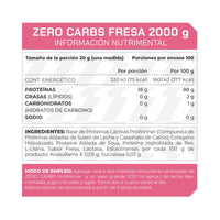 Proteína Zero Carbs, Proteína Sin Carbohidratos Fresa 2 kg 100 porciones