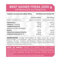 Proteína Beef Gainer Sabor Fresa 2 Kg 36 porciones