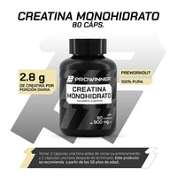 80 Cápsulas de Creatina Monohidrato 100% Pura 20 porciones