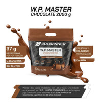 Proteína WP Master, Proteínas Concentradas de Suero de Leche y Soya Chocolate 2 kg 40 porciones