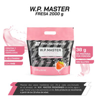 Proteína WP Master, Proteína de Suero de Leche y Soya Fresa 2 kg 40 porciones