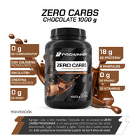 Proteína Zero Carbs, Proteína Sin Carbohidratos Chocolate 1 kg 50 porciones