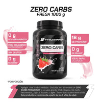 Proteína Zero Carbs, Proteína Sin Carbohidratos Fresa 1 kg 50 porciones