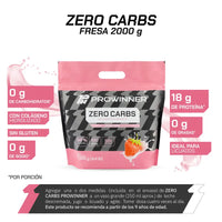 Proteína Zero Carbs, Proteína Sin Carbohidratos Fresa 2 kg 100 porciones