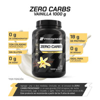 Proteína Zero Carbs  Proteína Sin Carbohidratos Vainilla 1 kg 50 porciones