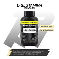 Post entreno L-Glutamina 120 Cápsulas 60 porciones