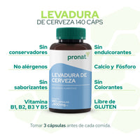 Levadura de Cerveza 140 cápsulas- Pronat