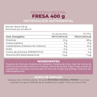 Proteína Vegetal sabor malteada de fresa 400g - Pronat