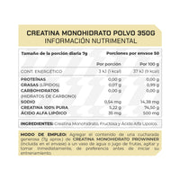 Creatina Monohidrato 100% Pura 350 g 50 porciones