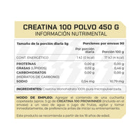 Creatina 100% Pura en Polvo 450 g 90 porciones