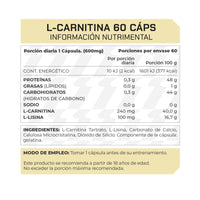 Pre-entreno L-Carnitina 60 Cápsulas 60 porciones