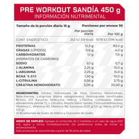 Antes del Entrenamiento  Pre Workout Sabor Sandía 450g 30 porciones