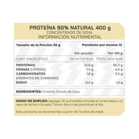 Proteína 90% Sabor Natural 400 g 13 porciones