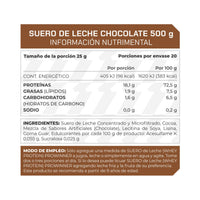 Proteína de Suero de Leche Concentrado Chocolate 500 g 20 porciones