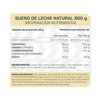 Proteína de Suero de Leche Natural 500 g 20 porciones