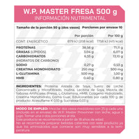 Proteína WP Master Fresa Proteínas  de Suero de Leche y Soya 500 g 10 porciones