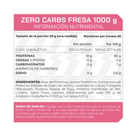 Proteína Zero Carbs, Proteína Sin Carbohidratos Fresa 1 kg 50 porciones